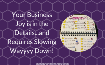 Your Business Joy is in the Details…and Requires Slowing Wayyyy Down!