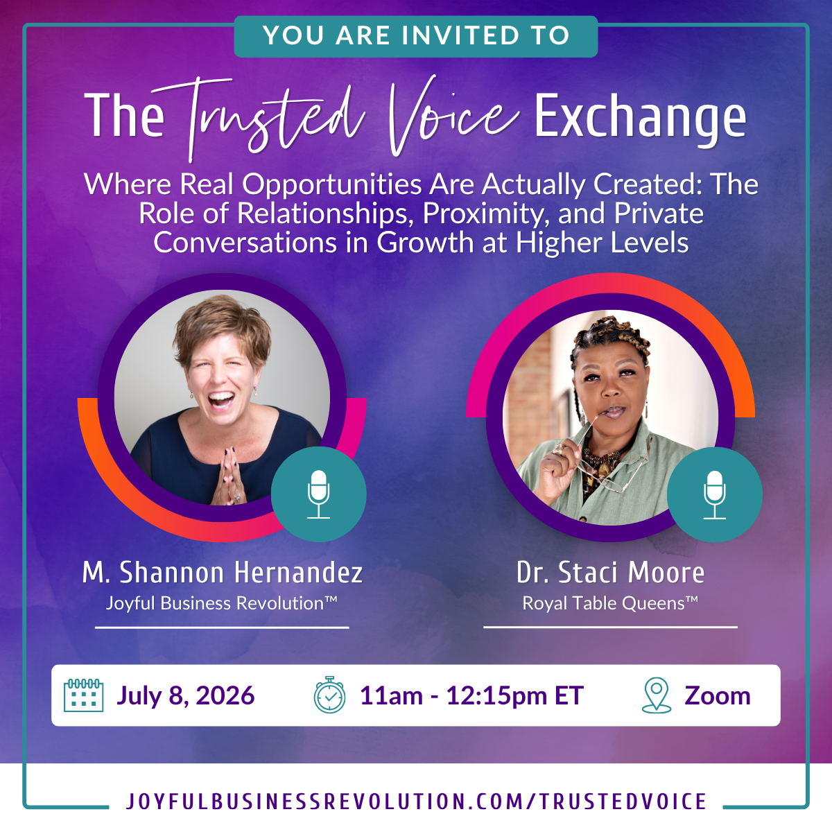 2026-07-08 The Trusted Voice Exchange - Promo Graphic